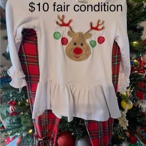 Festive Reindeer Outfit with Plaid Pants